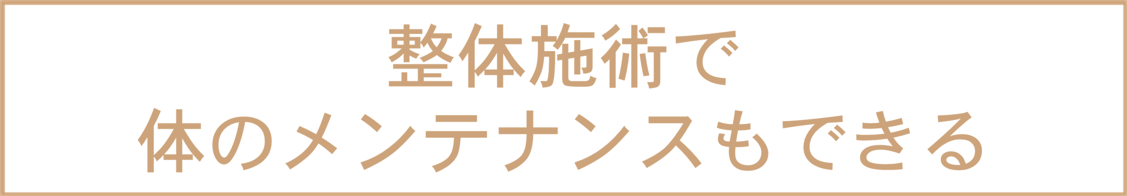 運動い外にも整体・ボディケアでメンテナンスできる