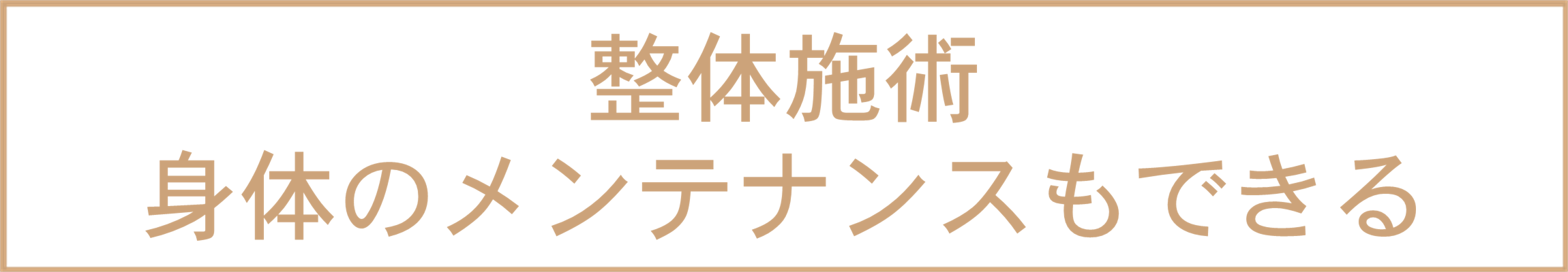 運動い外にも整体・ボディケアでメンテナンスできる