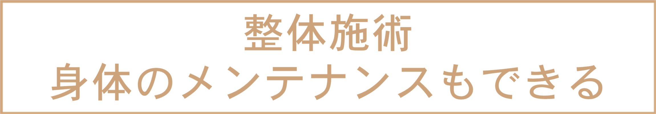 運動い外にも整体・ボディケアでメンテナンスできる
